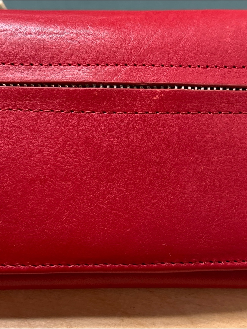 NEW Hobo Amica Leather Wallet - Billfold Color Red New front zip pocket - Picture 12 of 12
